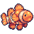 Pixel-art clownfish